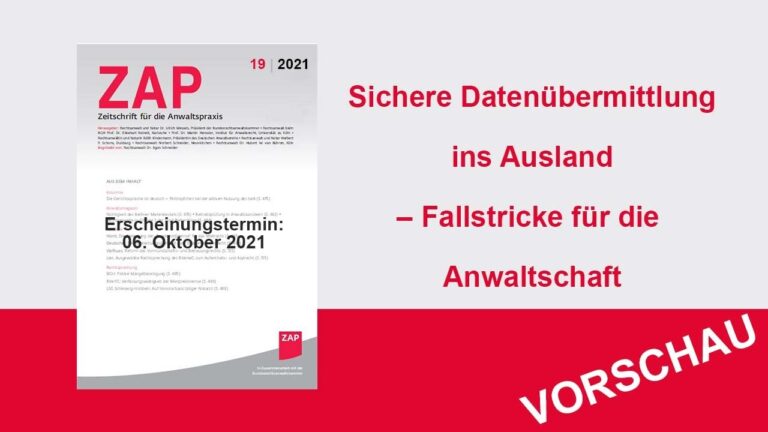Effektive L&ouml;sungen f&uuml;r datenschutzrechtliche Anforderungen durch Rechtsanw&auml;lte